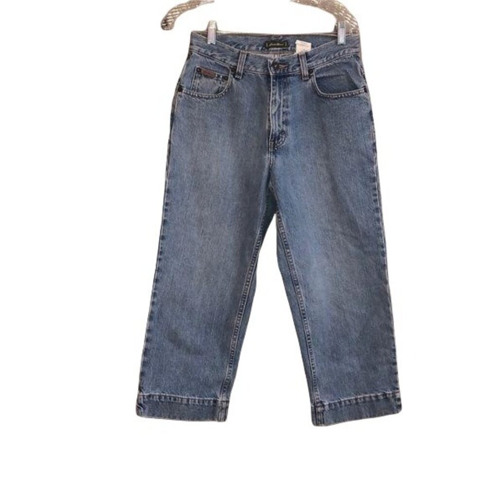 Eddie Bauer Womens Cotton Cropped Jeans Size 6 Blue Denim Relaxed Fit